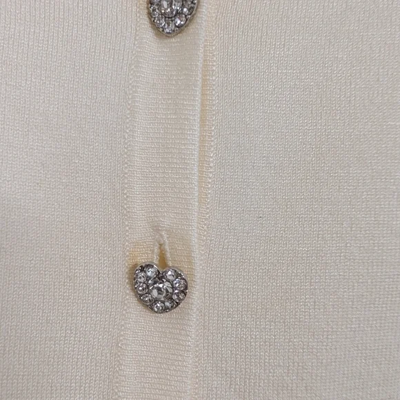 CABLE AND GAUGE IVORY CARDIGAN SIZE SMALL - Picture 4 of 5